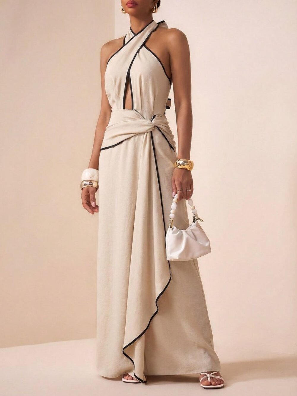Apricot Sexy Women's Maxi Dress